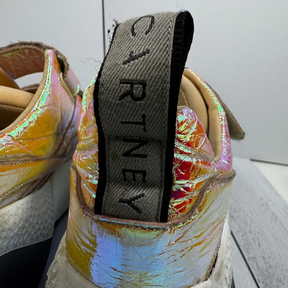 Stella McCartney Eclypse Holographic Platform‎ Sneakers Multi Velcro Womens 6